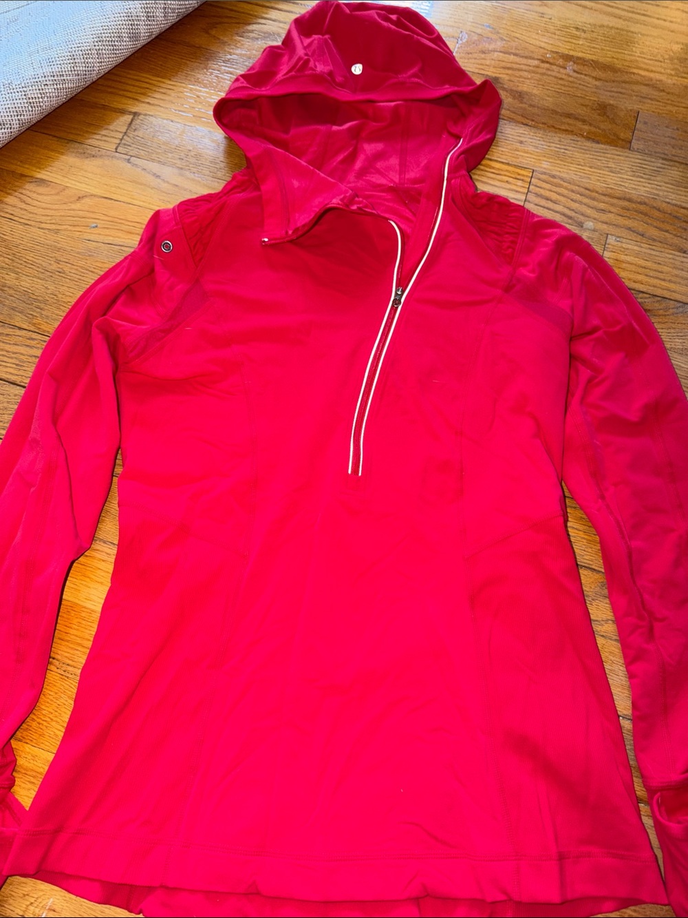 lululemon athletica red Hooded Half-Zip Pullover